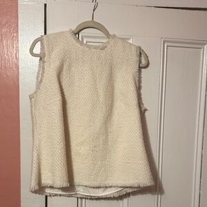 Ann Taylor Ivory Textured Knit Top